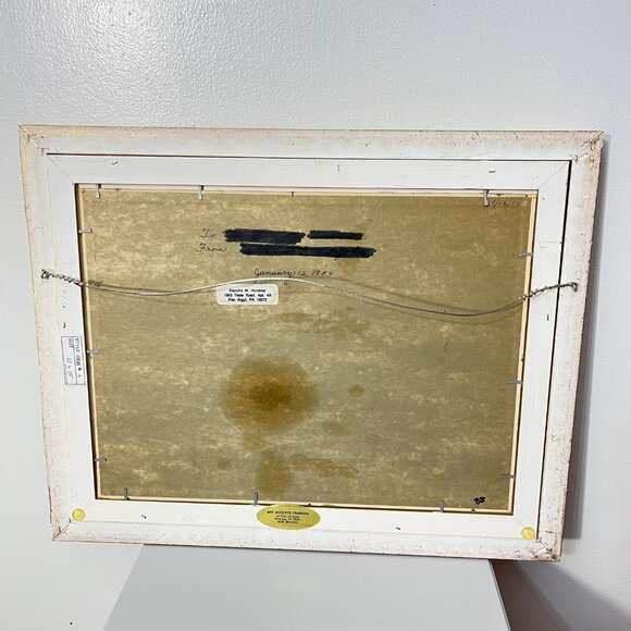 Original Artwork Framed Winter Village Scene Painting By B. Hummer - Picture 6 of 9